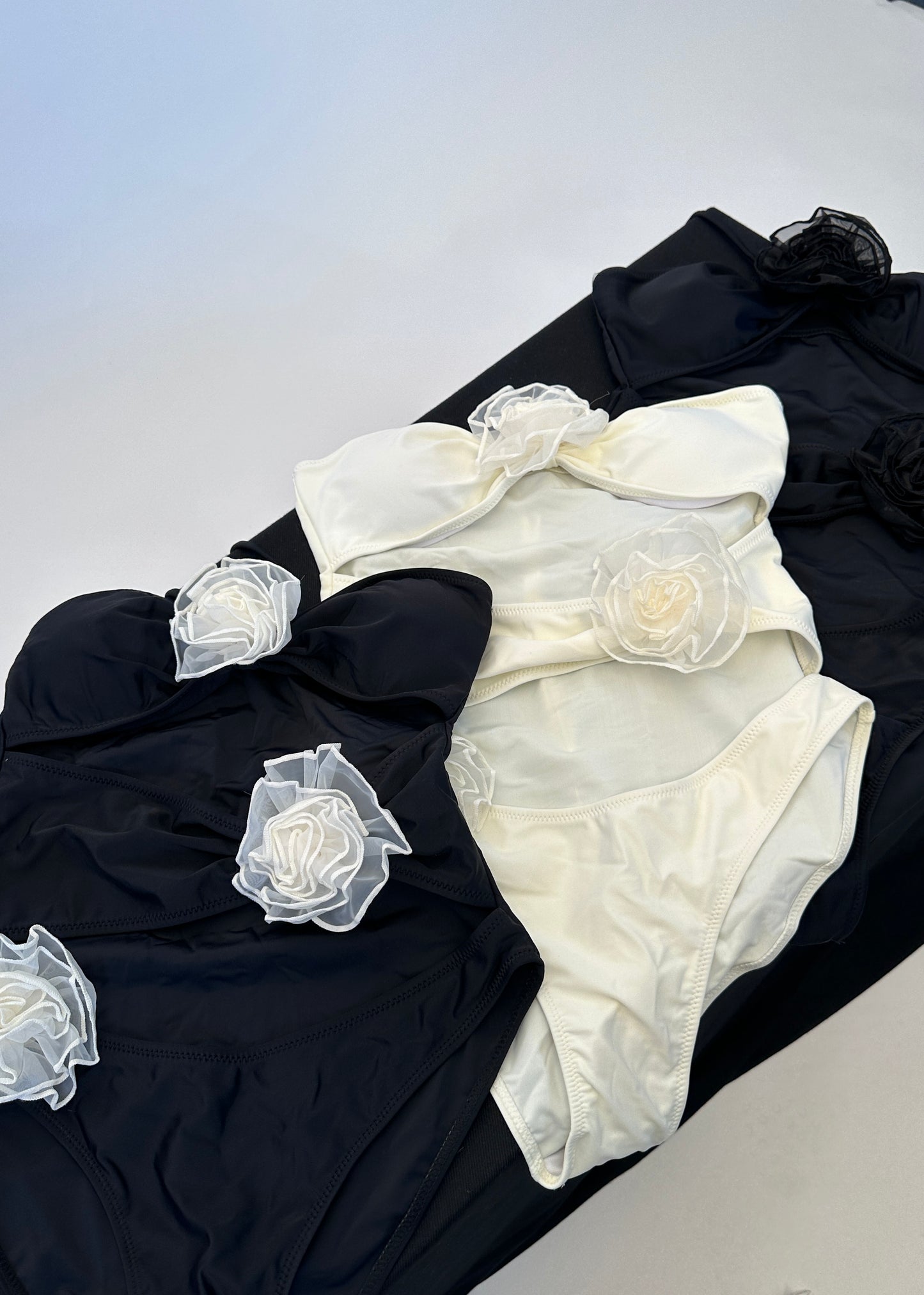The Parisian Rose Swimsuit (Black/White)