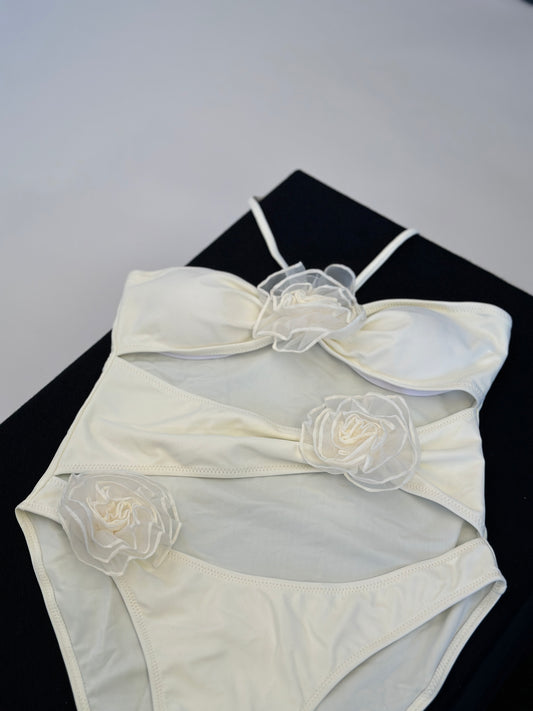 The Parisian Rose Swimsuit (White)