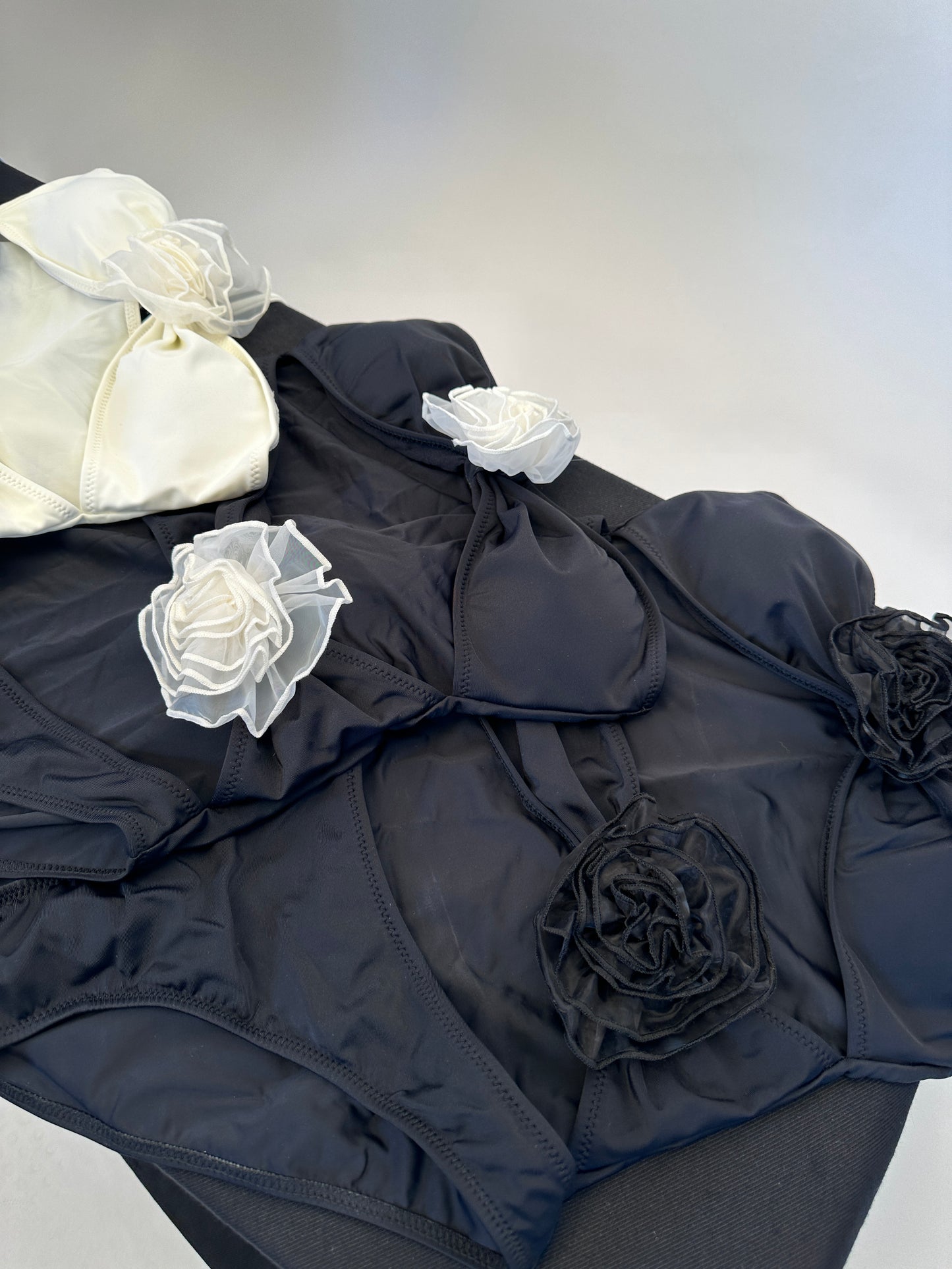 The Parisian Rose Swimsuit (Black/White)